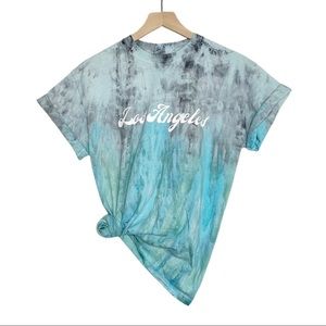 T-SHIRT Tie Dye Teal Gray Los Ángeles Size M